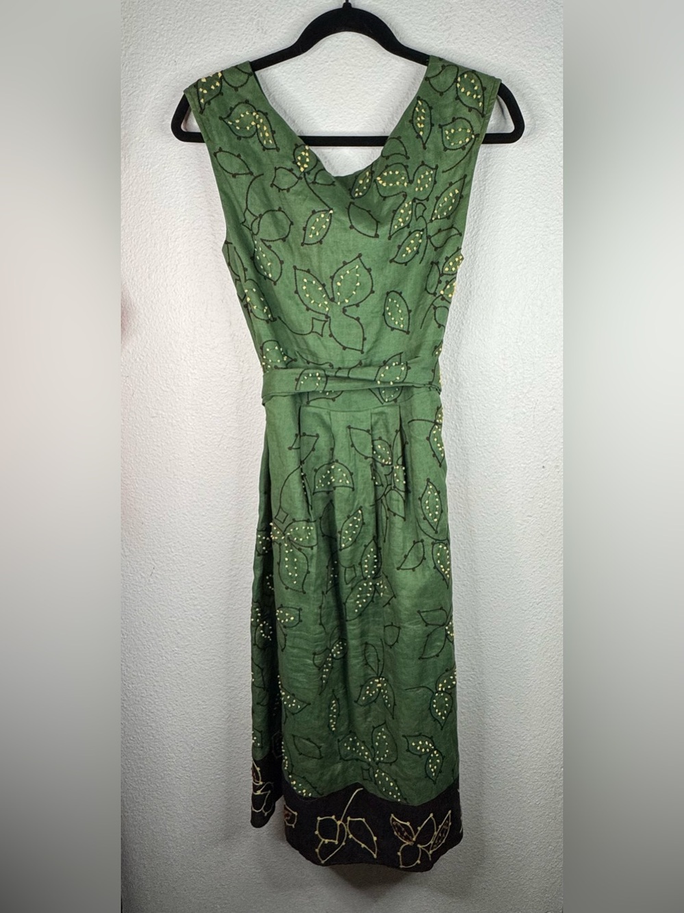 Lafayette 148 New York Olive Green Leaf-Print Tie-Waist Midi Dress
C5 - Picture 4 of 10
